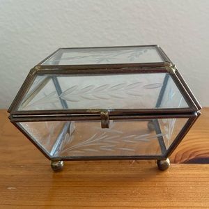 Vintage Etched Glass Box